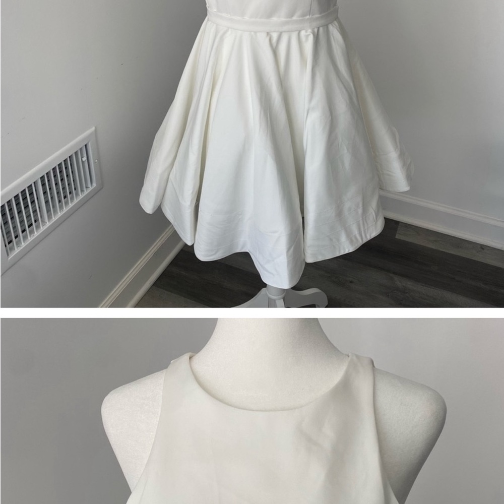 IEENA for MacDuggal White Fit and Flare Dress 8 - Picture 5 of 7